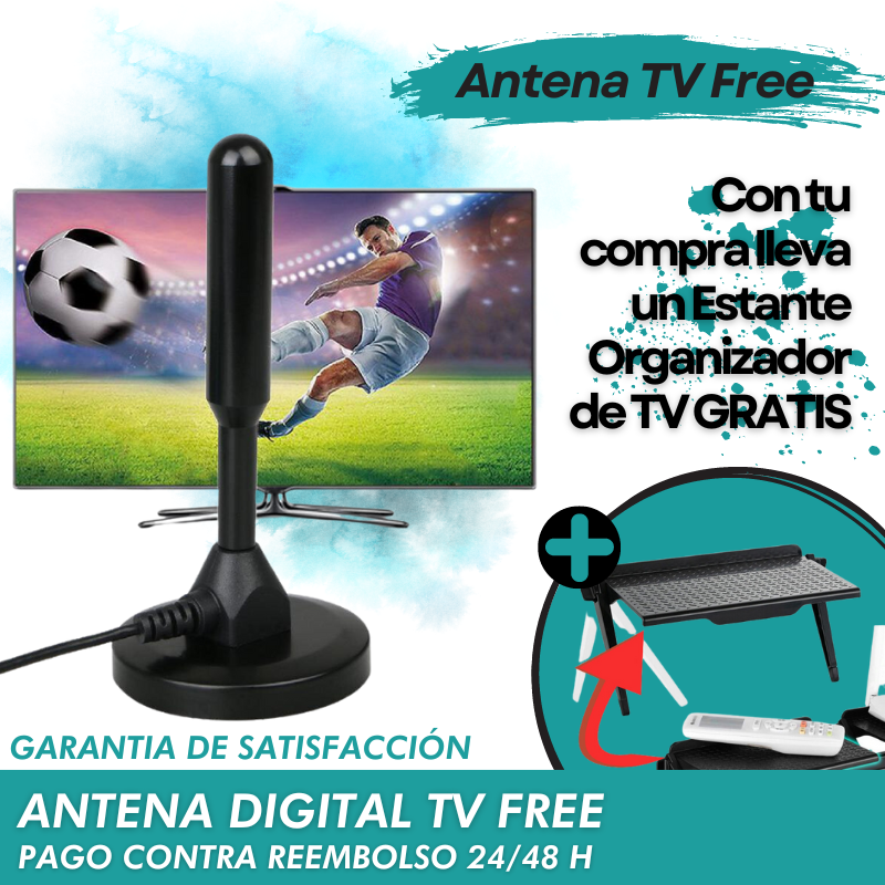 Antena TV Free + Estante Organizador TV de REGALO