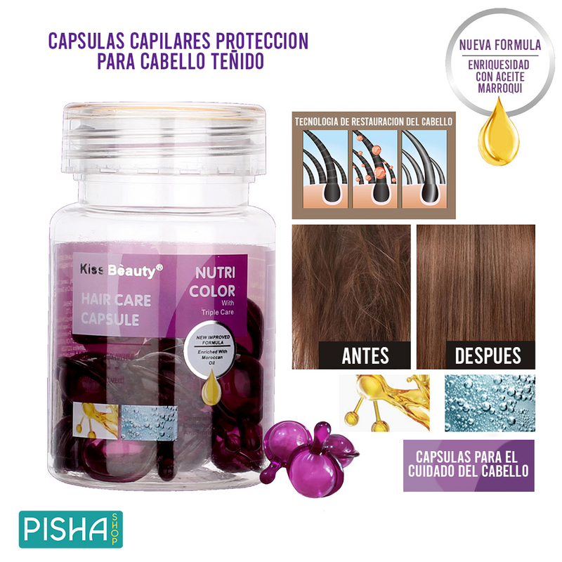 Capsulas capilares protección para cabello teñido-Preserva tu color, eleva tu estilo🎨