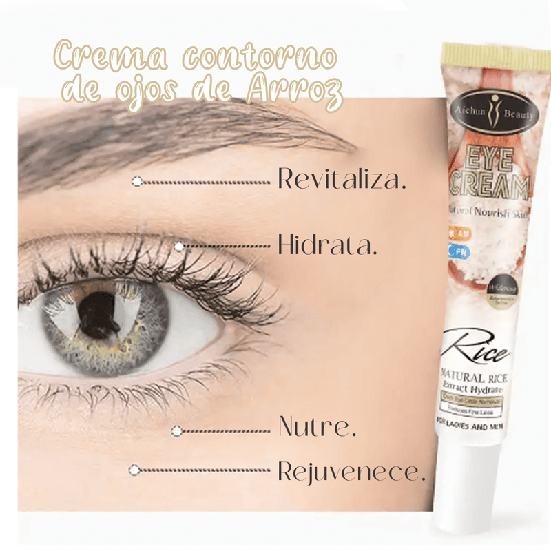 Crema Contorno de Ojos-Dile adiós a las arrugas con el poder del arroz👁️🌾✨