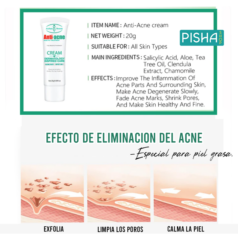 Crema anti acné DERMATOLÓGICA-¡Renueva tu Piel, dile adiós al acné!✨