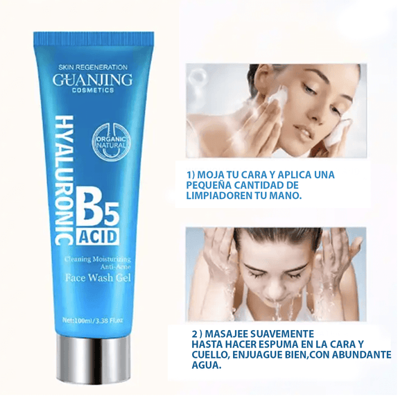 Limpiador Facial Acido Hialurónico+ B5-Piel Radiante, Siempre🍃💦