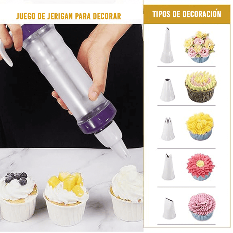 Jeringa para decoración de postres-Dale sabor y estilo a tus creaciones🎂✨