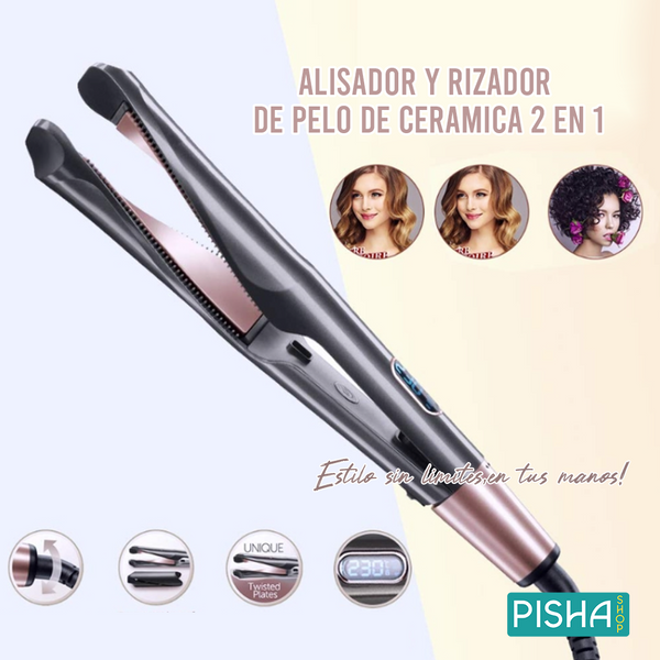 Alisador & Rizador de cabello 2 en 1-Estilo sin límites en tus manos🌟 💁‍♀