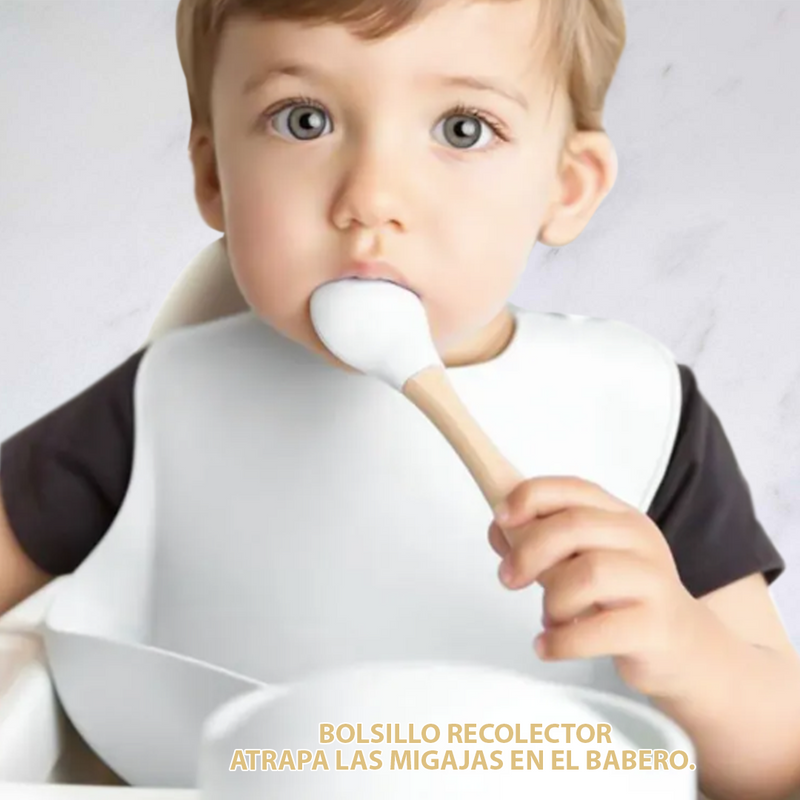 Set de cuencos y babero en silicona para bebes-Comida sin derrames y sonrisas sin límites👶🥣